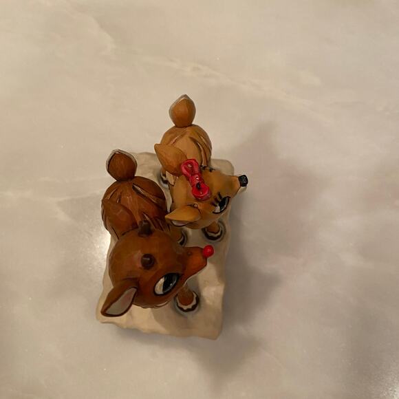 Jim Shore Rudolph & Clarice Together Reindeer Figurine Light Up Nose 4034894 - Picture 6 of 7